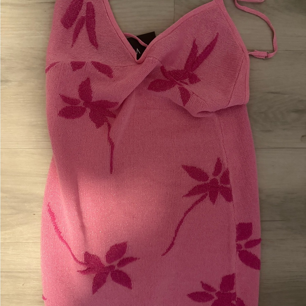 White Fox Boutique Pink Floral Maxi Dress - Picture 3 of 5